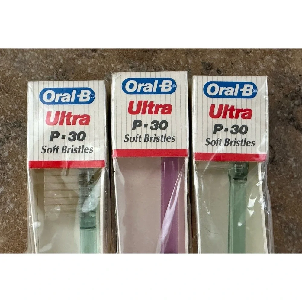 Vintage 1989 Oral B Toothbrushes Adult Ultra P-30 Soft Bristles Lots Of 3